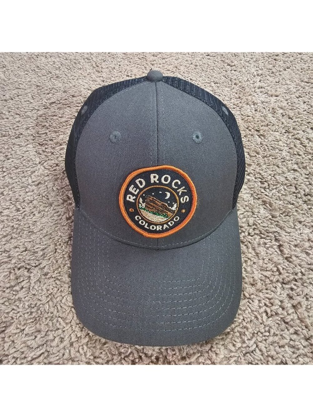 READ Red Rocks Colorado Trucker Hat YoColorado Meshback Snapback Cap Gray